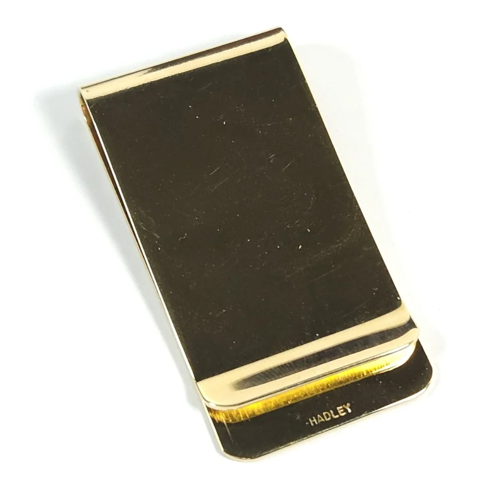 Vintage Hadley Gold Plated Floral Etched Money Clip Pierre Laurent Paris